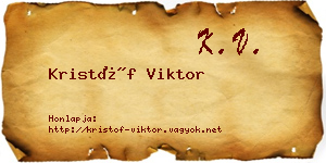 Kristóf Viktor névjegykártya