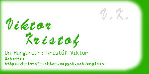 viktor kristof business card